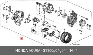 Генератор 31100P04G04 HONDA