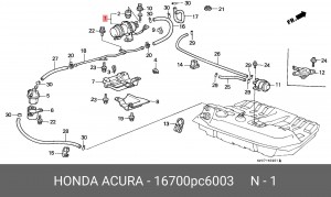 Топливный насос 16700PC6003 HONDA