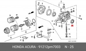 Сальник коленвала 91212PM7003 HONDA