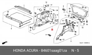 Обшивка багажника 84601SAAG01ZA HONDA
