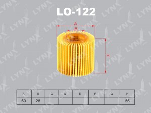 Фильтр масляный двигателя LO-122 LYNXAUTO