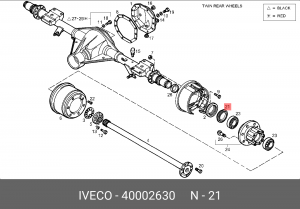 Уплотняющее кольцо, ступица колеса 40002630 IVECO