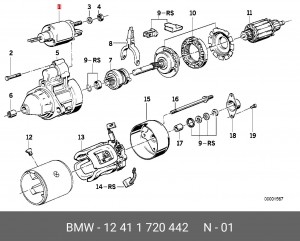 Реле, стартер 12 41 1 720 442 BMW