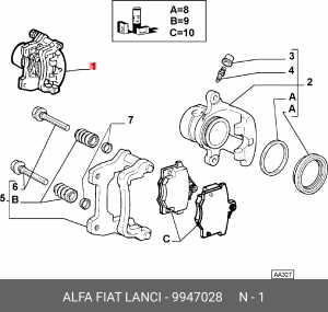 Тормозной суппорт 9947028 ALFA FIAT LANCIA