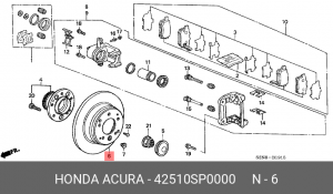 Тормозной диск 42510-SP0-000 HONDA