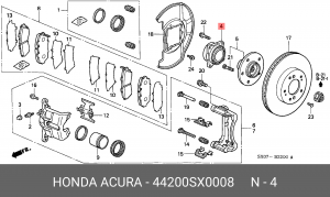 Комплект подшипника ступицы колеса 44200SX0008 HONDA