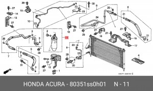 Осушитель, кондиционер 80351SS0H01 HONDA