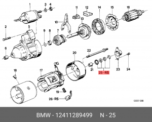 Ремкомплект, стартер 12 41 1 289 499 BMW