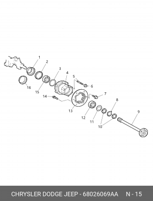 Подшипник ступицы колеса; Подшипник 68026 069AA CHRYSLER