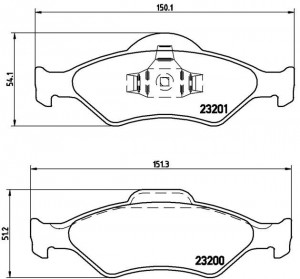 Комплект тормозных колодок, диско P24054 BREMBO