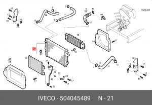 Радиатор, охлаждение двигател 504045489 IVECO