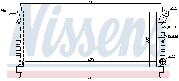 Радиатор, охлаждение двигател 63298 NISSENS