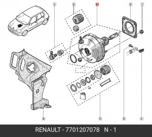 Усилитель тормозной системы 7701207078 RENAULT
