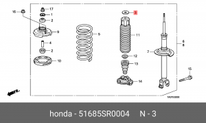 Опора амортизационной стойки 51685-SR0-004 HONDA