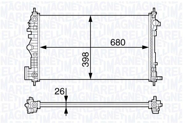 Радиатор охлаждения ДВС 350213591003 MAGNETI MARELLI