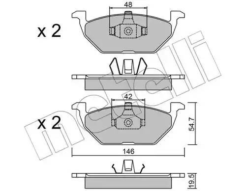 Комплект тормозных колодок, диско 2202111 METELLI