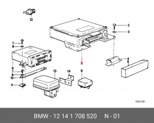 Блок управления, управление двигателем 12 14 1 708 520 BMW
