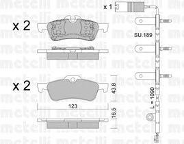 Комплект тормозных колодок, диско 2205560K METELLI