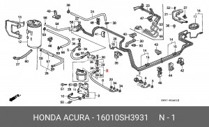 Топливный фильтр 16010SH3931 HONDA