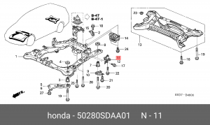 Сайлентблок подрамника 50280SDAA01 HONDA