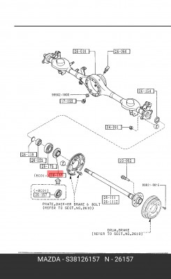 Сальник полуоси S381-26-157 MAZDA