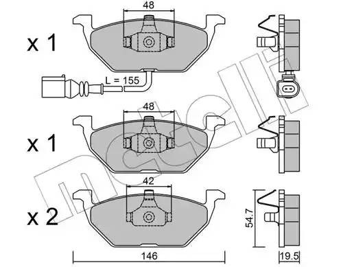 Комплект тормозных колодок, диско 2202112 METELLI
