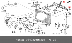 Болт крепления 934020601208 HONDA