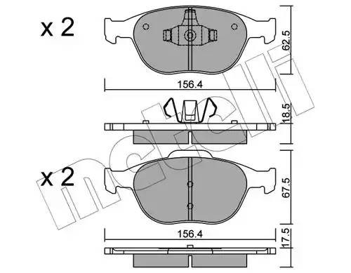 Комплект тормозных колодок, диско 2205330 METELLI