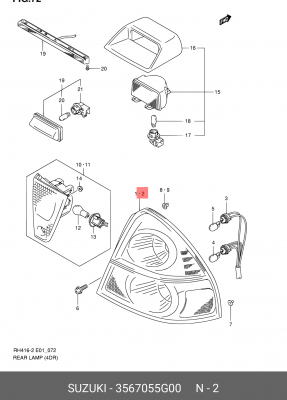 Фонарь задний 35670-55G00 SUZUKI