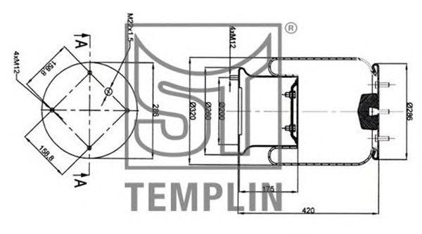 Кожух пневматической рессоры 040606006670 TEMPLIN