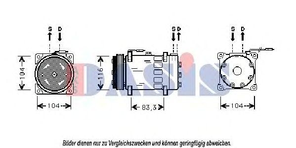Компрессор, кондиционер 850451N AKS DASIS