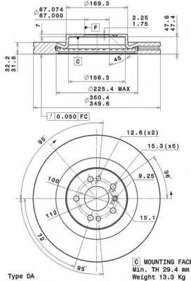 Тормозной диск 09.R103.11 BREMBO