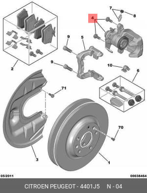 Тормозной суппорт 4401 J5 CITROEN PEUGEOT