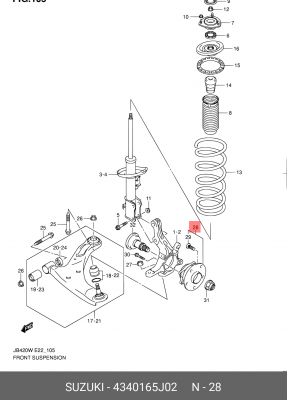 Комплект подшипника ступицы колеса 43401-65J02 SUZUKI