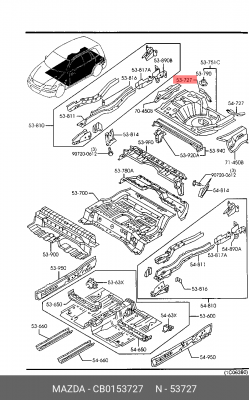 Обшивка багажника CB0153727 MAZDA