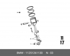 Кольца поршневые 11 25 1 261 130 BMW