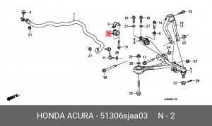 Втулка стабилизатора 51306SJAA03 HONDA