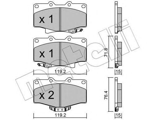 Комплект тормозных колодок, диско 22-0282-0 METELLI