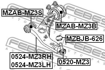 Рычаг подвески 0524-MZ3RH FEBEST