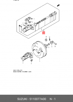 Главный тормозной цилиндр 51100-77A00 SUZUKI