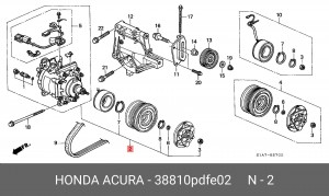 Компрессор, кондиционер 38810PDFE02 HONDA