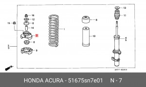 Ремкомплект, опора амортизационной стойки 51675SN7E01 HONDA