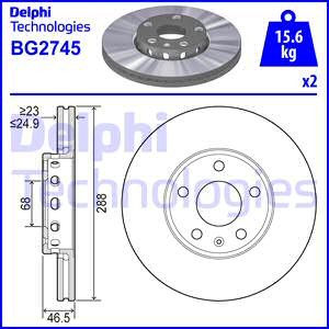 Тормозной диск BG2745 DELPHI
