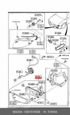 Фара противотуманная C0015169ZB MAZDA