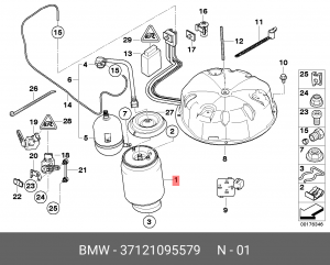 Рессора пневматическая 37 12 1 095 579 BMW
