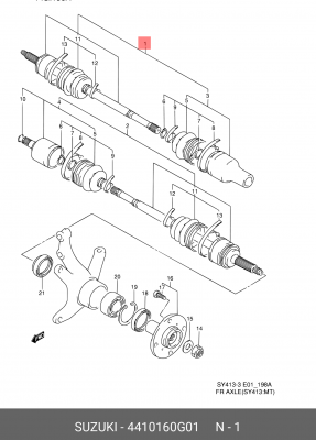 Шарнирный комплект, приводной вал 44101-60G01 SUZUKI