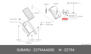 Датчик массового расхода воздуха - ДМРВ 22794AA000 SUBARU