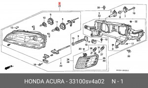 Фара головного света 33100SV4A02 HONDA