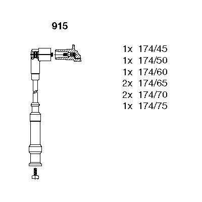 Ккомплект проводов зажигания 915 BREMI