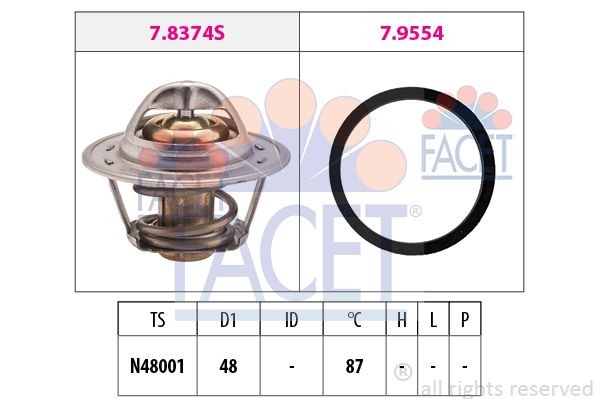Термостат, охлаждающая жидкость 7.8374 FACET